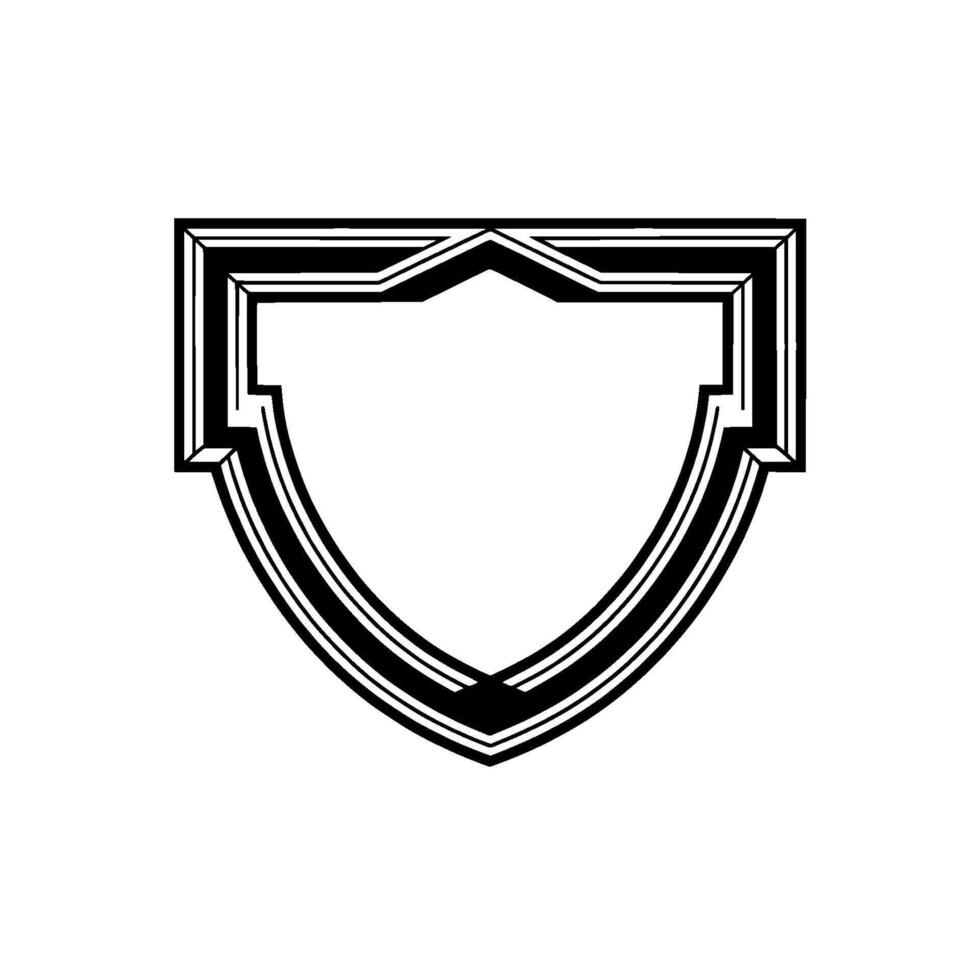 Geometric Shield Emblem, Modern Protection Symbol vector