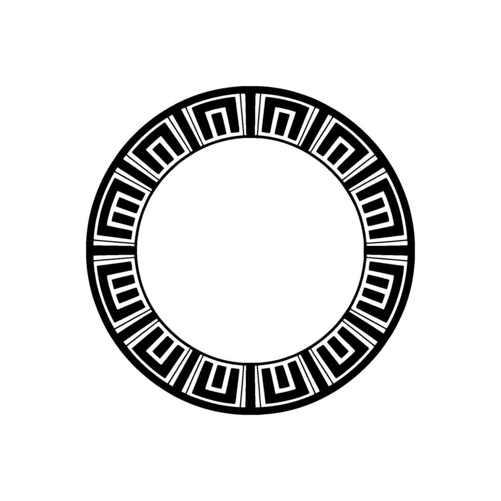 Geometric Circle Border, Ancient Motif, Minimalist, Greek vector