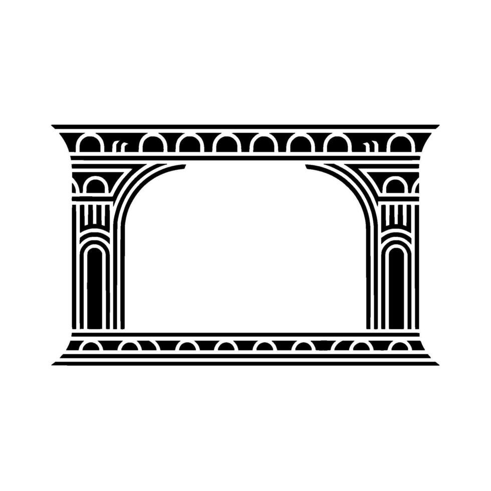 Art Deco Archway Frame, Geometric Elegance vector