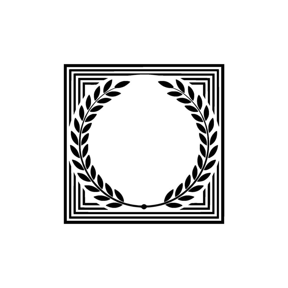 Geometric Laurel Wreath, Minimalist , Elegant Emblem vector