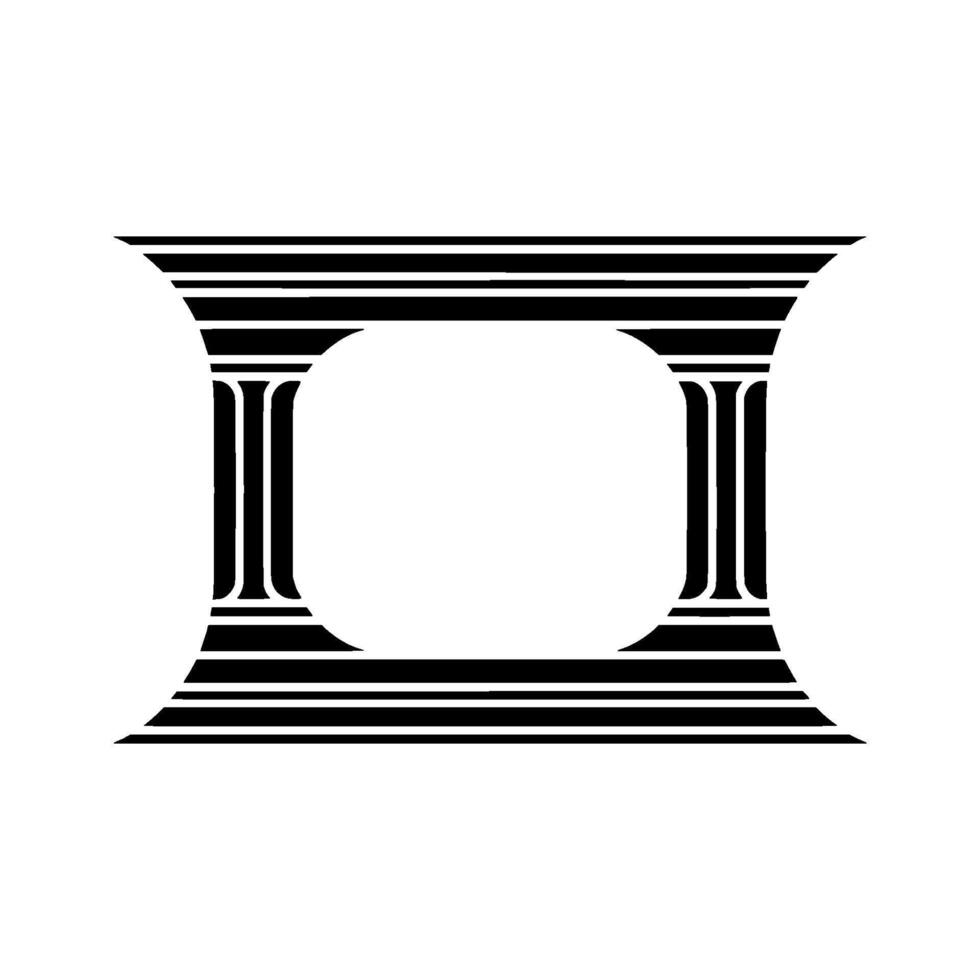 Geometric Temple Portal, Minimalist vector
