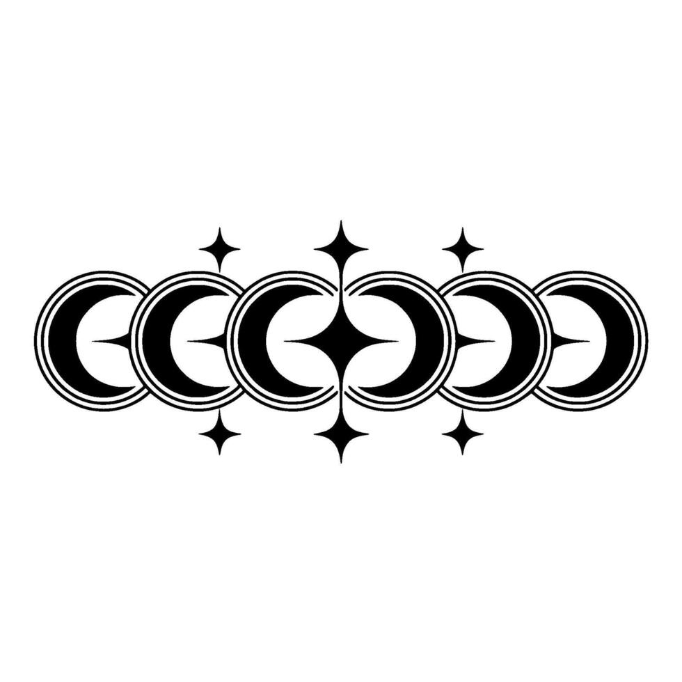 Celestial Cycle Minimalist Moon Phases with Star Accents vector
