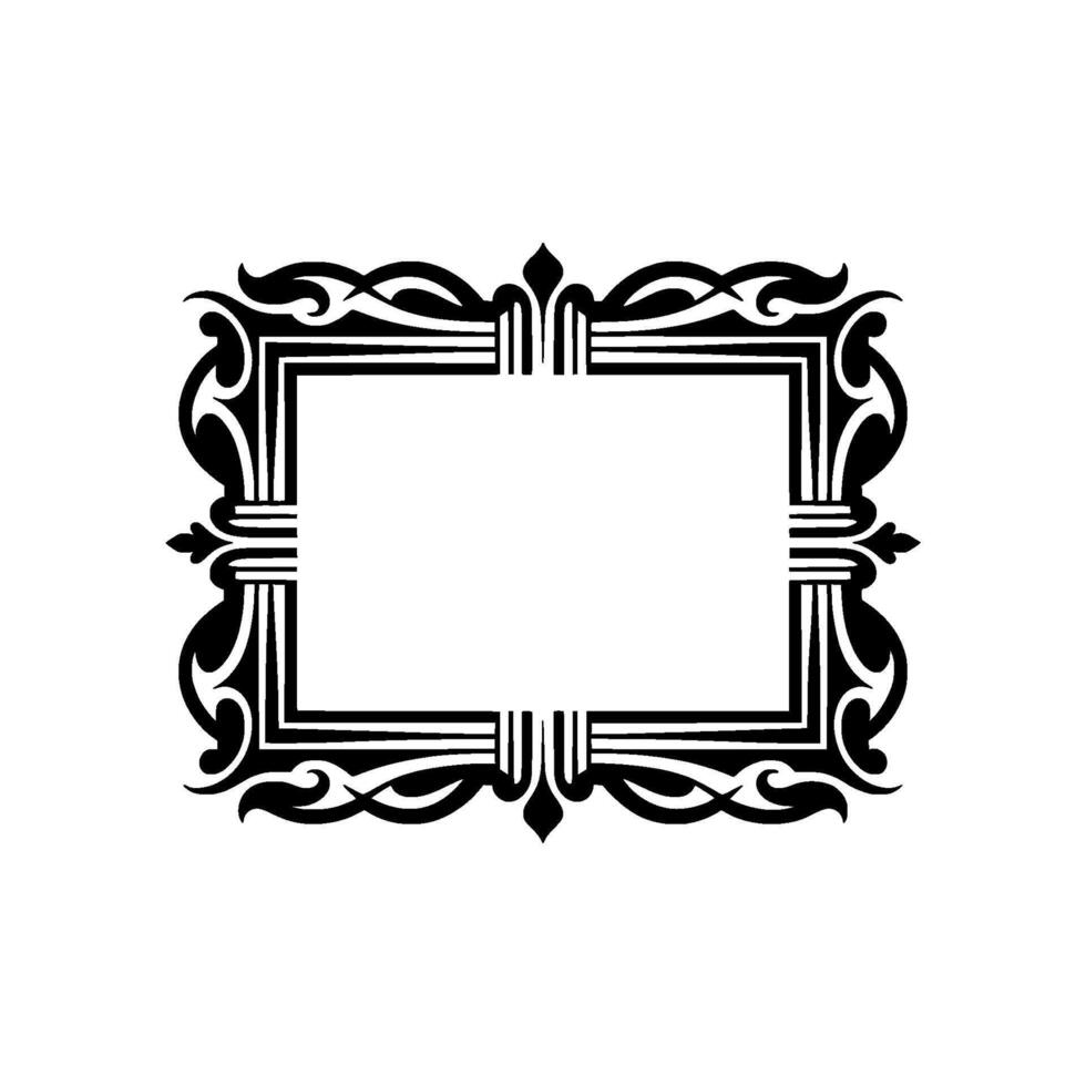 Ornate Black Frame, Elegant Border, Vintage, Ornamentation vector