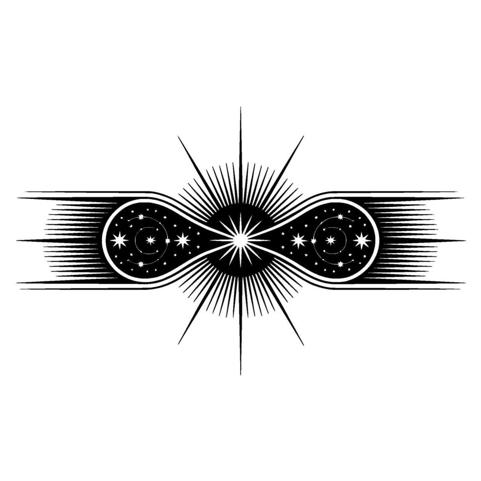 Celestial Symmetry Abstract Starburst Emblem vector