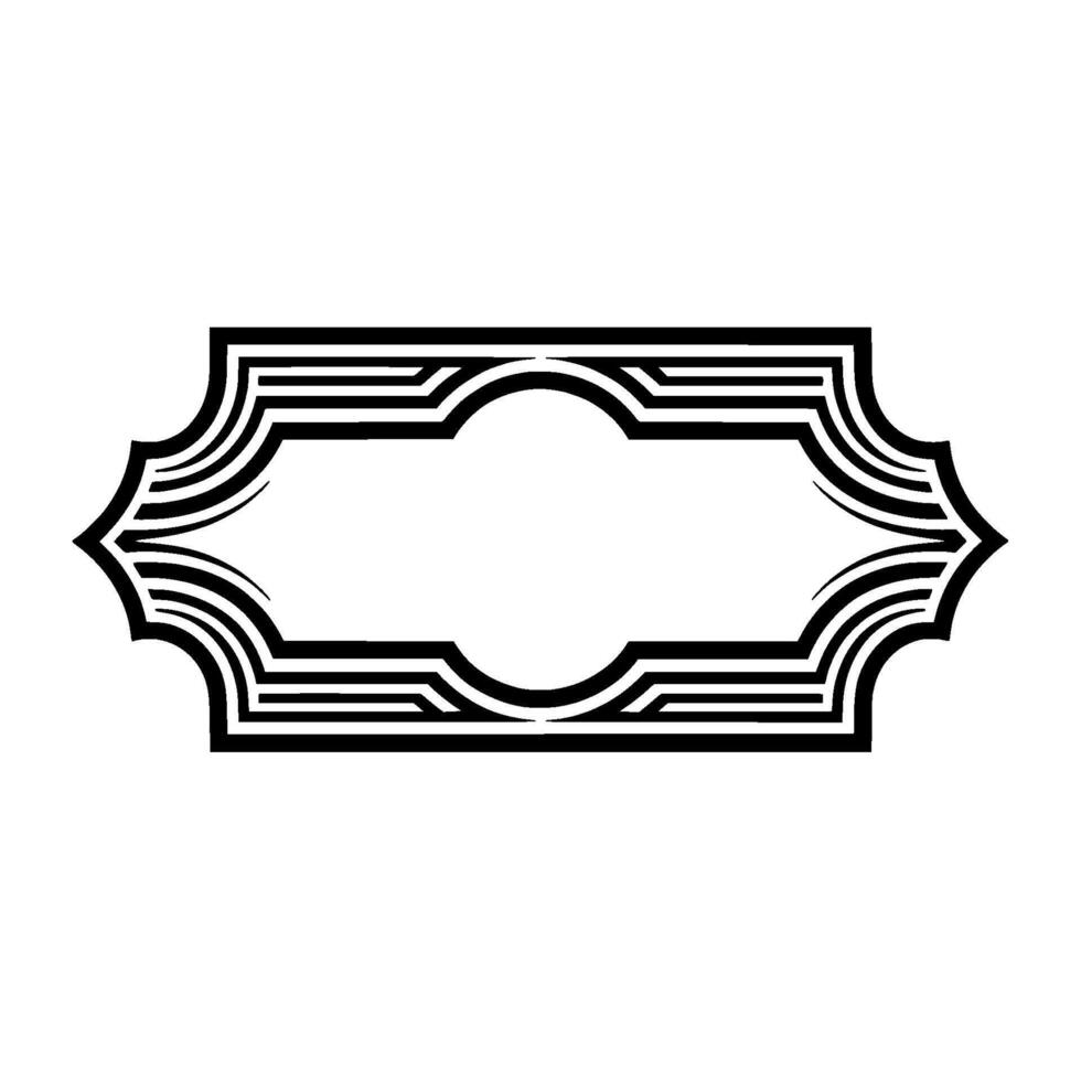 Art Deco Frame, Elegant Ornament, Minimalist, Linear vector