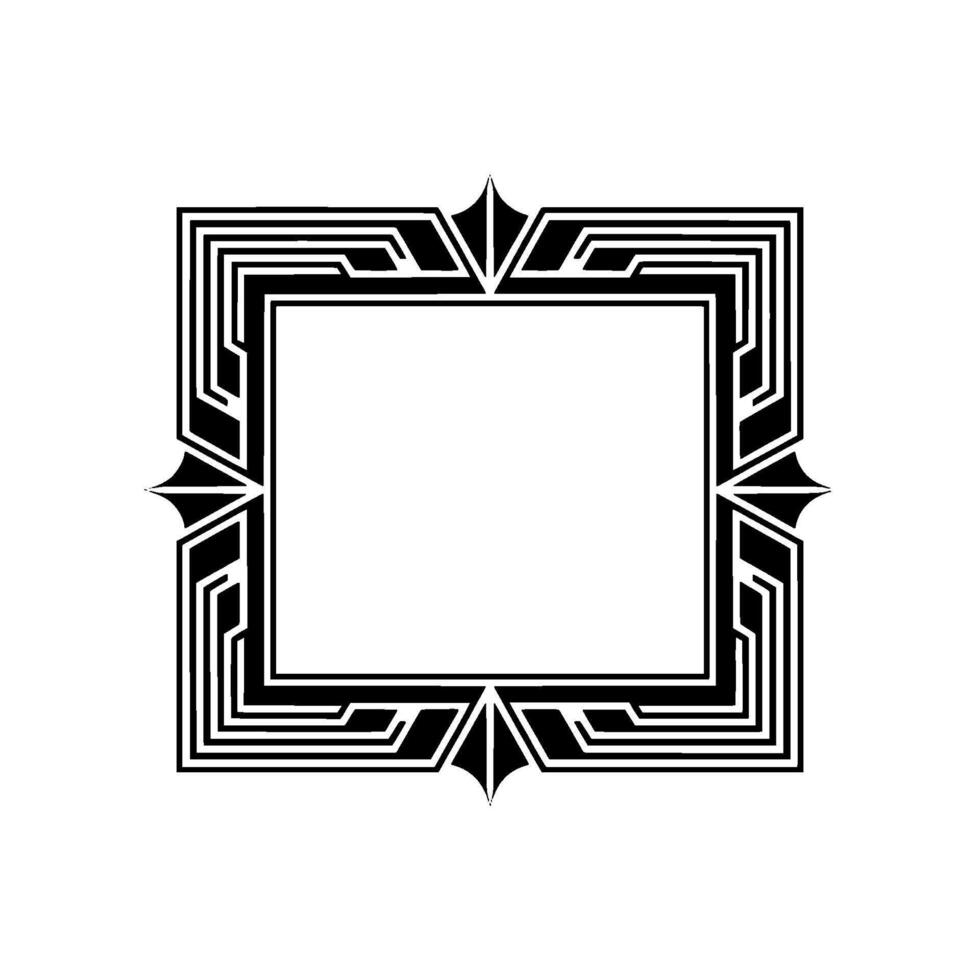 Geometric Deco Frame, Elegant Border, Vintage - Retro vector