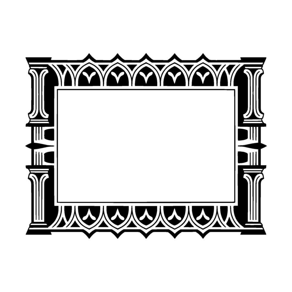 Gothic Arch Frame, Elegant Border, Vintage vector