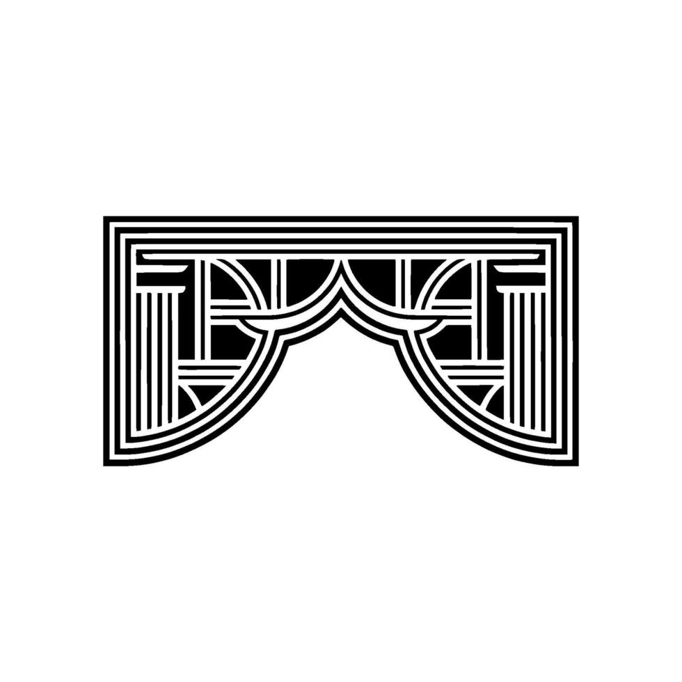 Geometric Window Silhouette, Art Deco Style vector