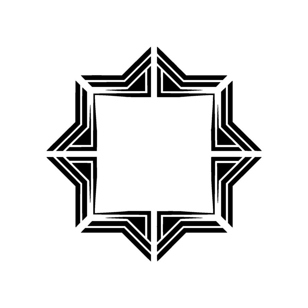 Geometric Star Frame, Minimalist , Abstract Outline, Monochrome vector