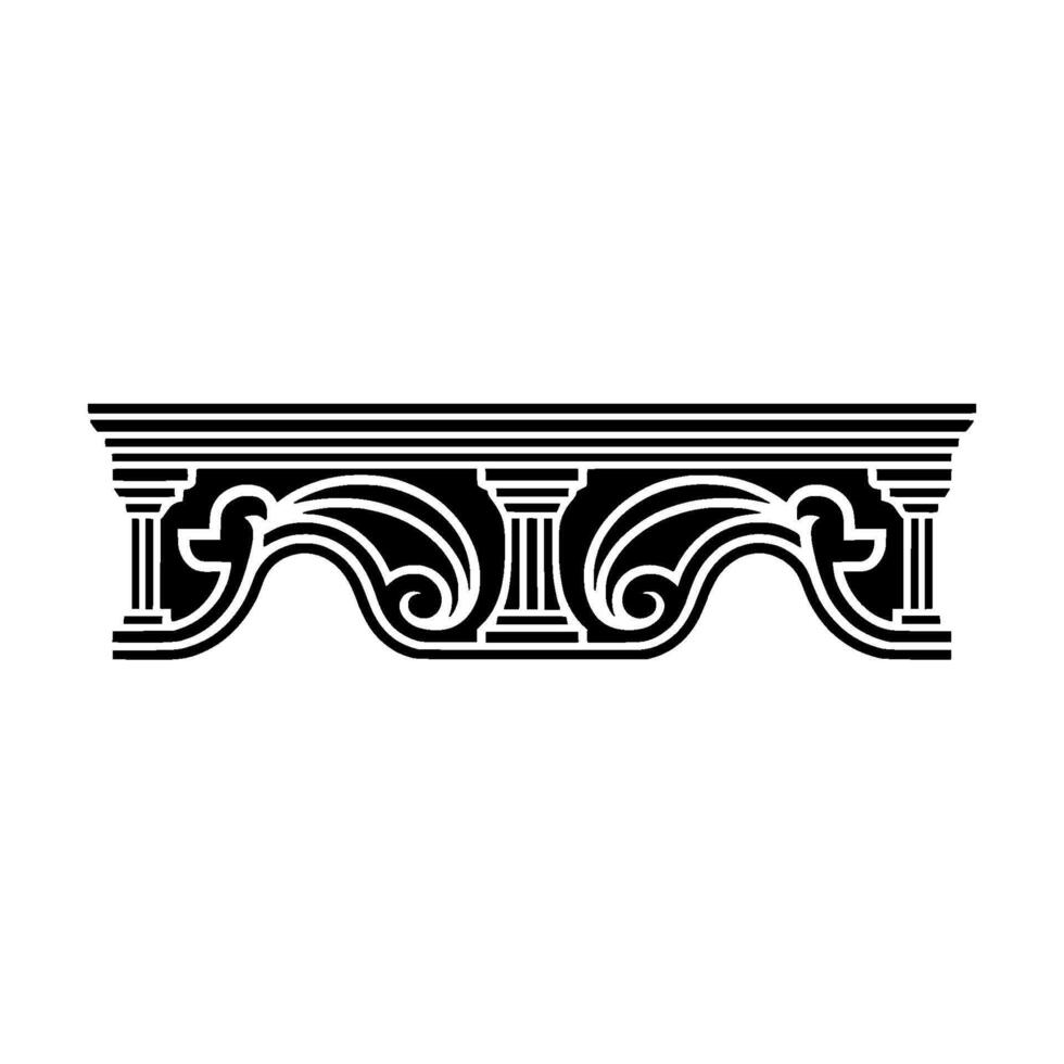 Ornate Classical Crown Molding, Detailed Architectural Element vector