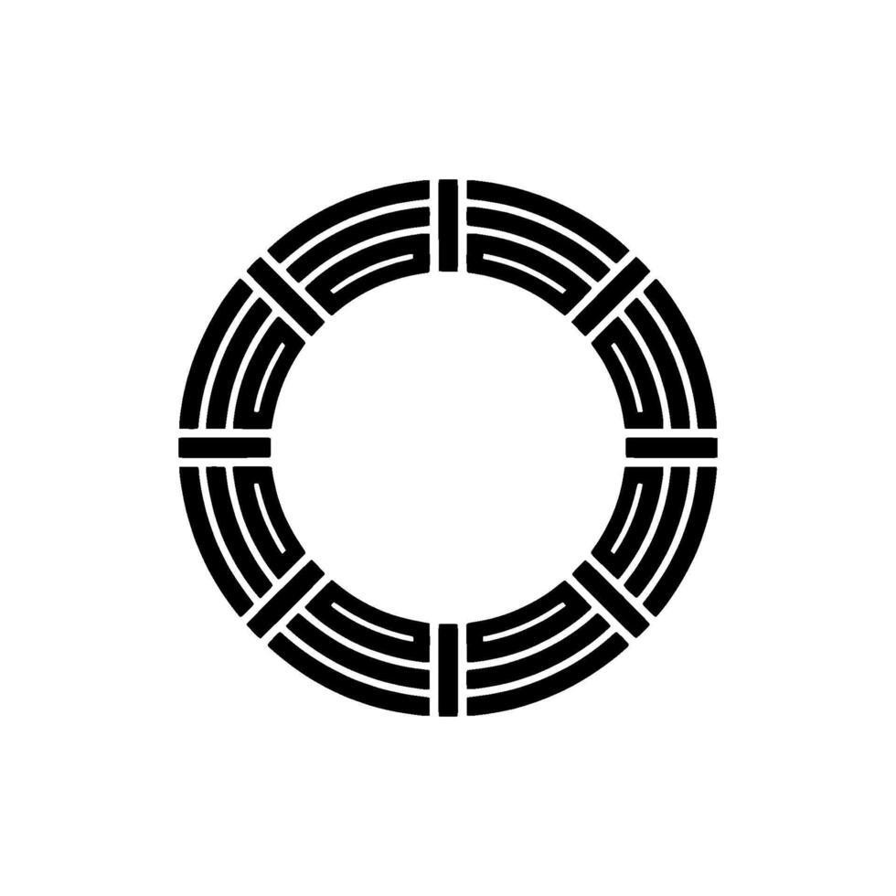 Geometric Circle Emblem, Minimalist , Circular Motif - Flatlay vector