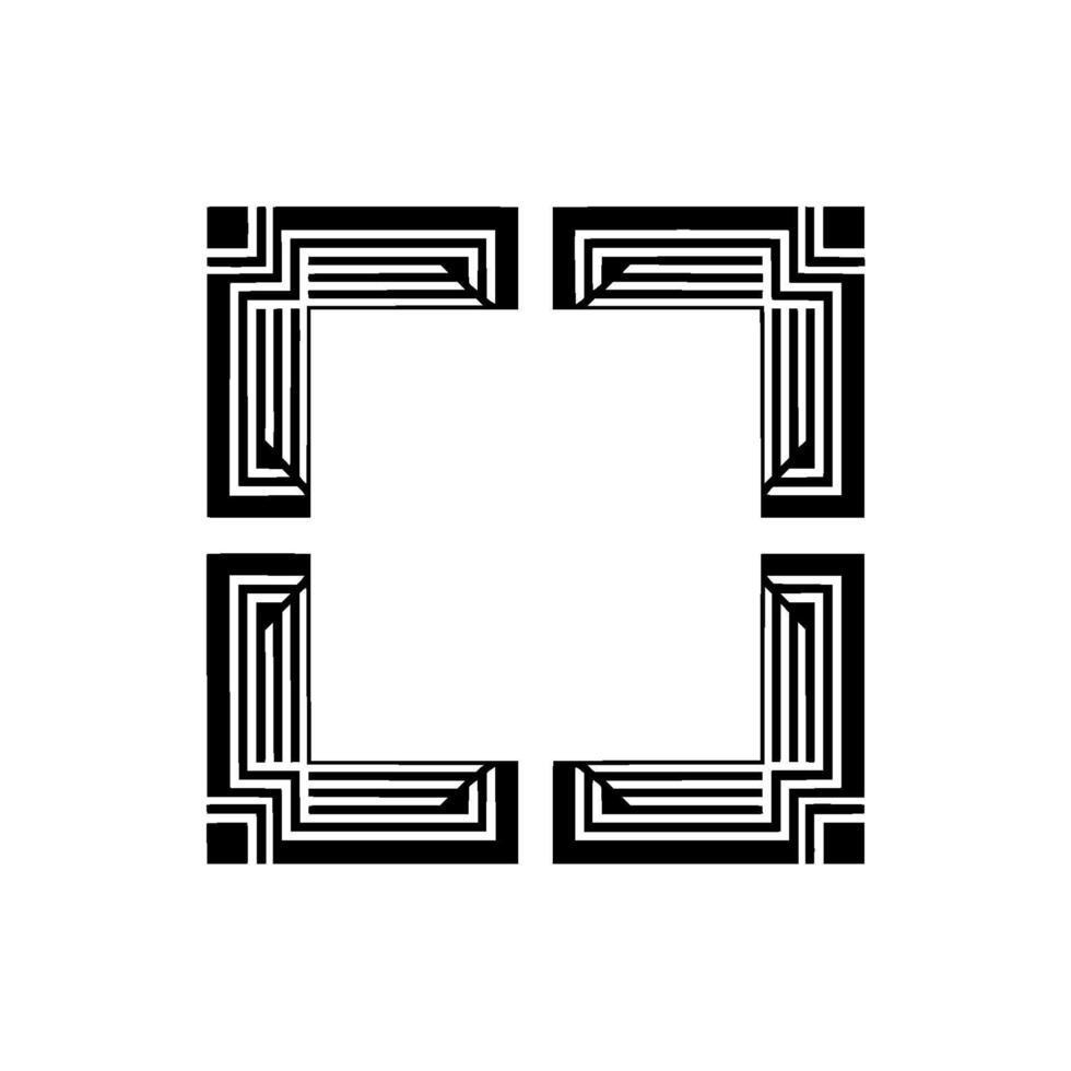 Geometric Deco Frame,Minimalist , Elegant Border, alternate version 28 vector