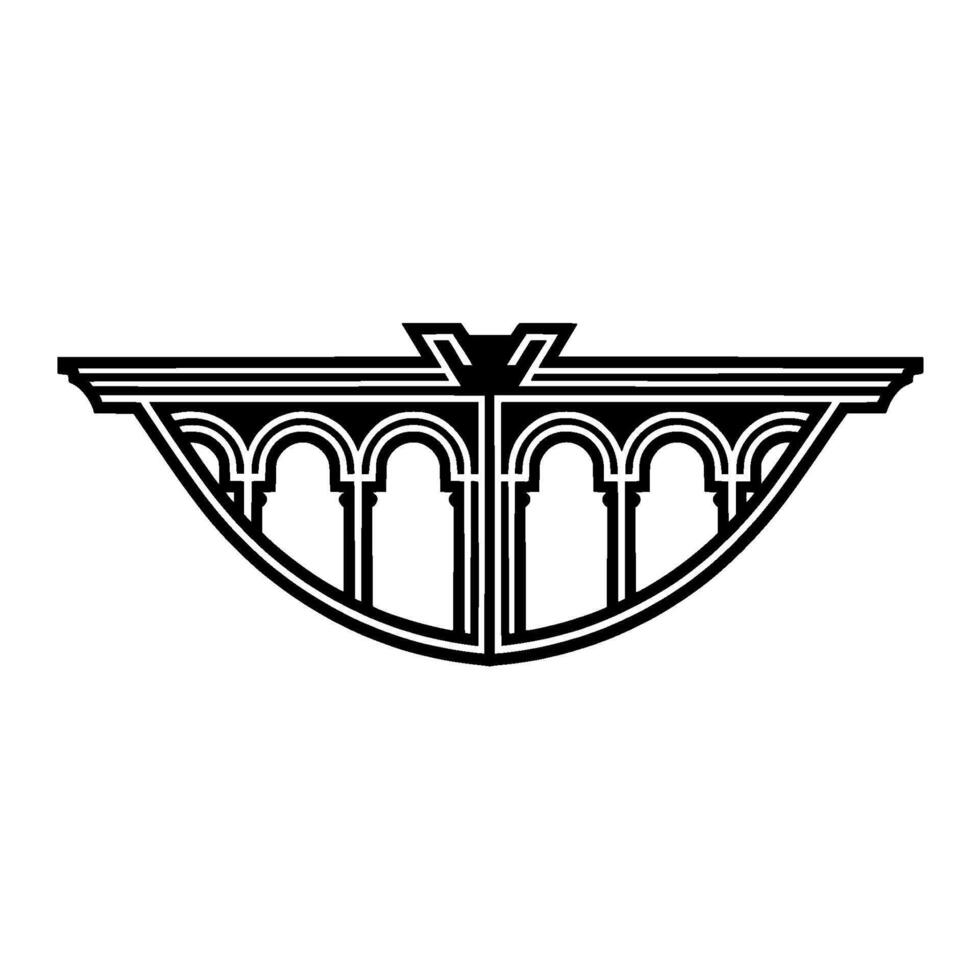 Art Deco Archway Emblem, Geometric , Vintage Style - Retro vector