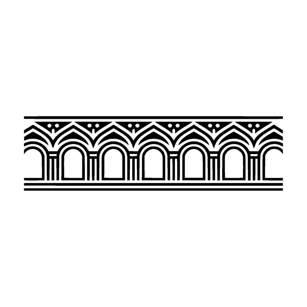Geometric Deco Border, Stylized Arch Motif, Art deco vector