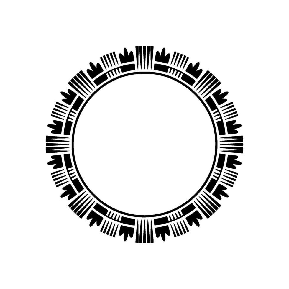 Geometric Crown Frame,Minimalist , Circular Motif vector
