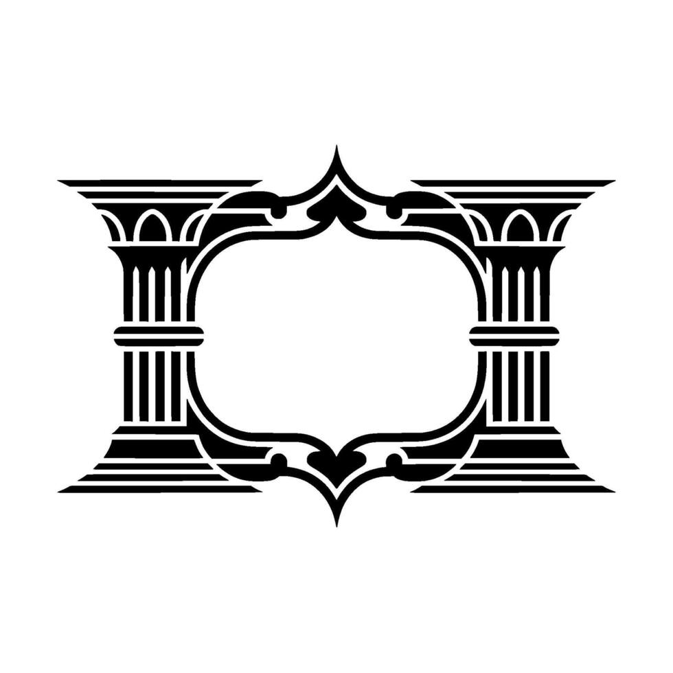 Ornate Black Frame, Classical Revival, Decorative Border, Vintage vector