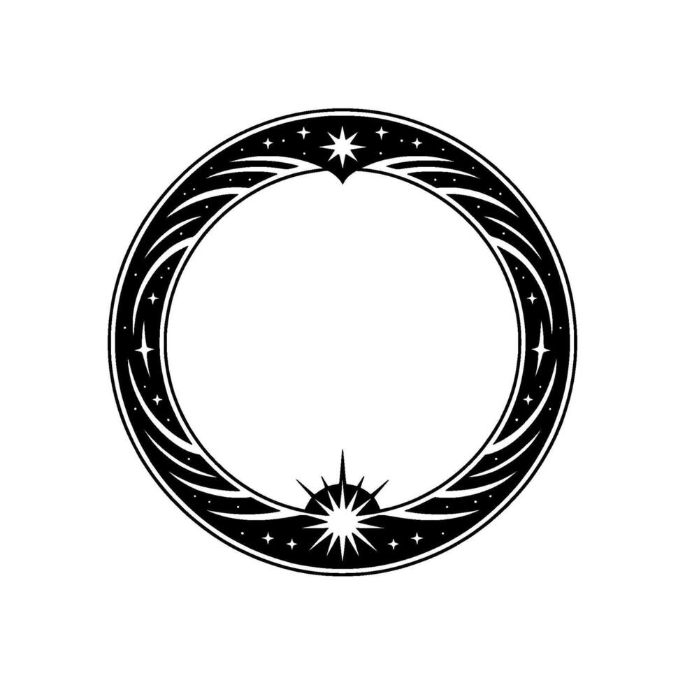 Celestial Ring Starry Ornament, Minimalist vector