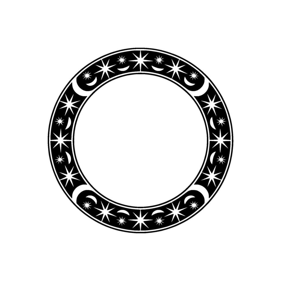 Celestial Circle Lunar Starry Ornamentation vector
