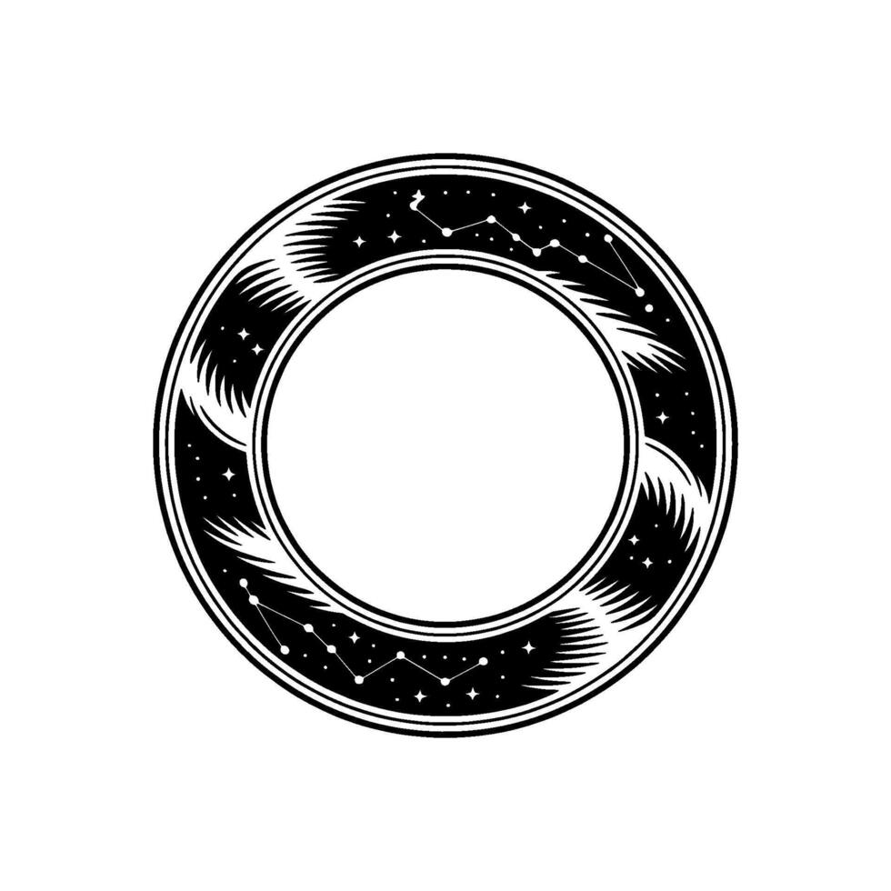 Celestial Circle Vintage Constellation Emblem vector