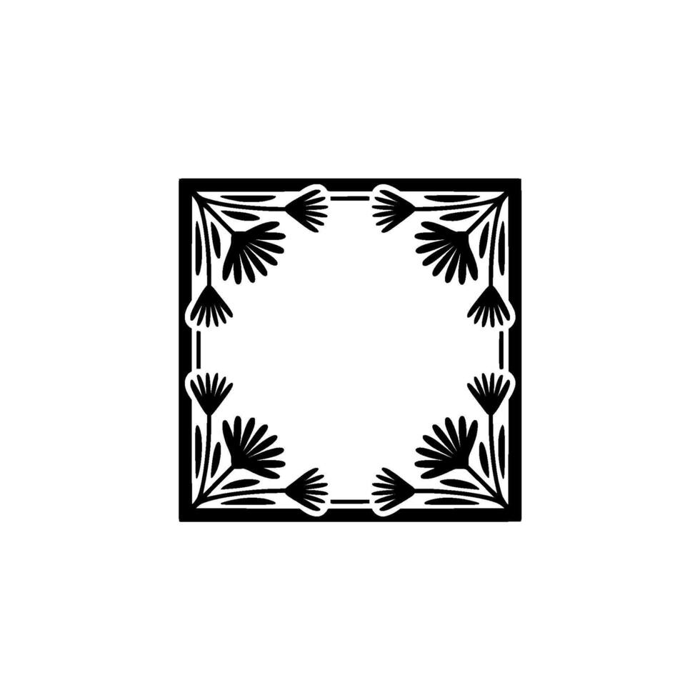 Geometric Floral Frame, Minimalist, Pattern vector