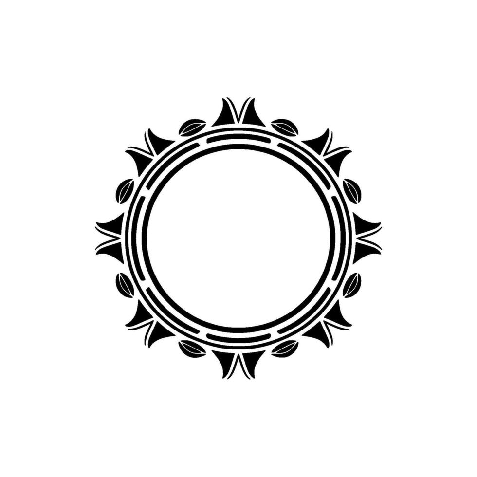 Stylized Sunburst Frame, Geometric Ornamentation, Ornament vector