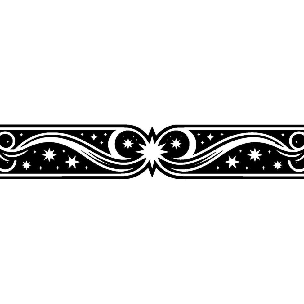 Celestial Border Vintage Starry Deco vector