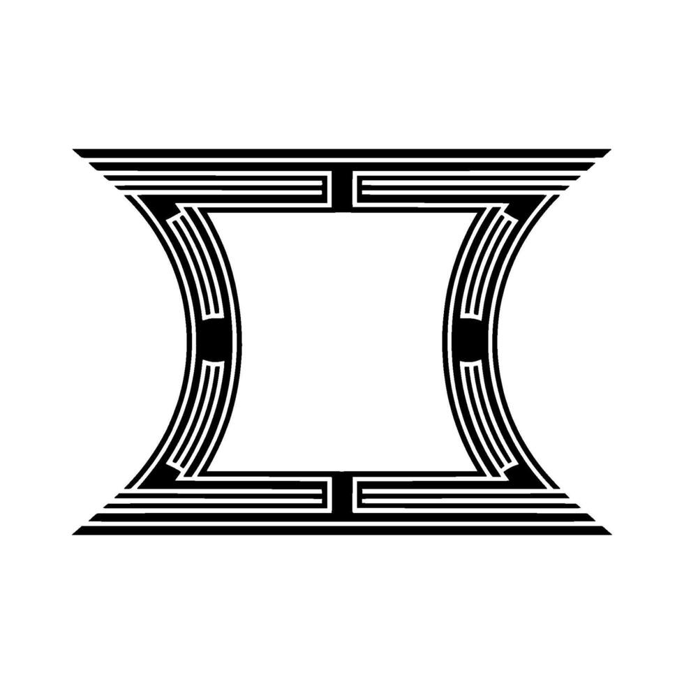 Geometric Deco Emblem, Minimalist , Elegant Outline, Symmetry vector