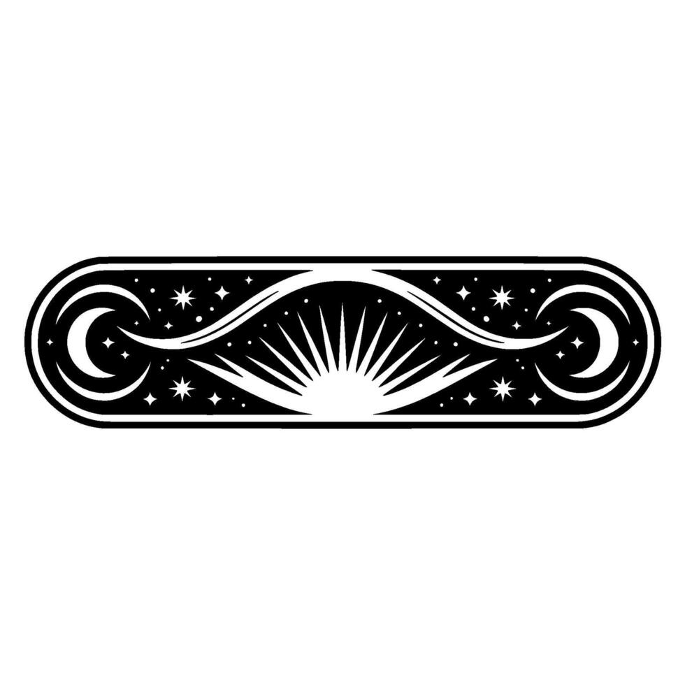 Celestial Swirl Vintage Starburst Border vector