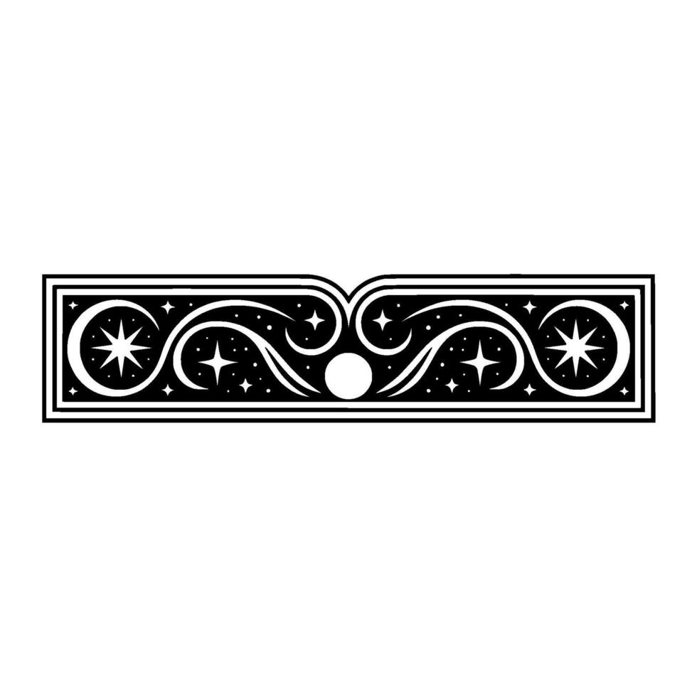 Ornate Celestial Border, Vintage Element - Decorative vector