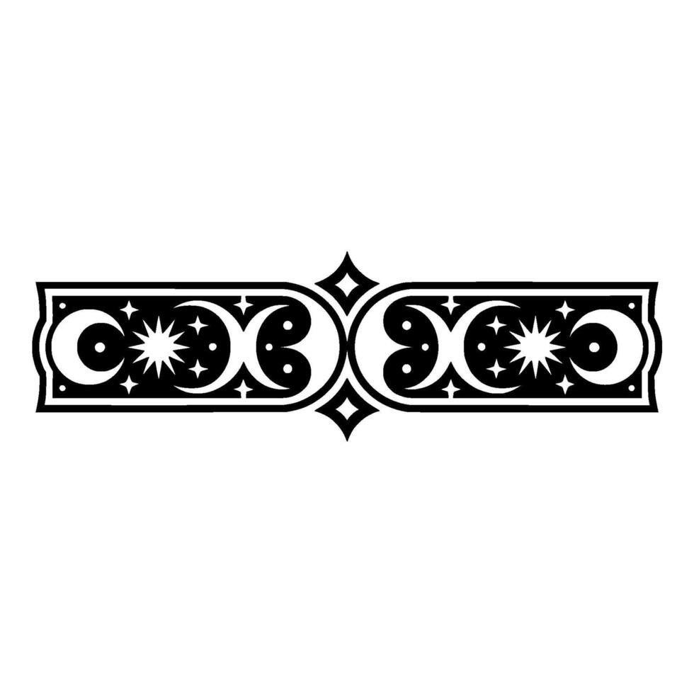 Ornate Black White Decorative Border, Vintage Style, Geometric vector