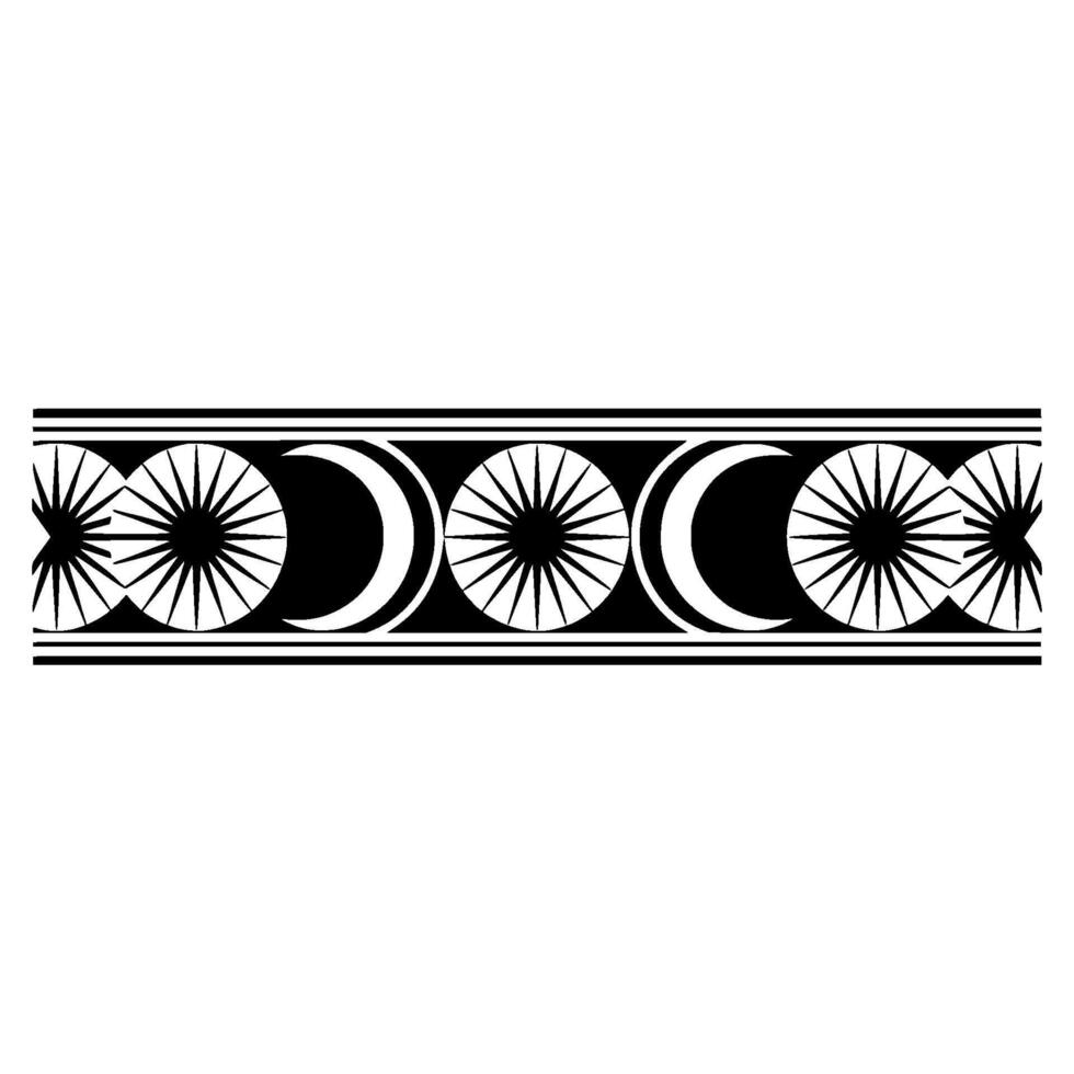 Lunar Cycle Emblem, Minimalist Black White vector
