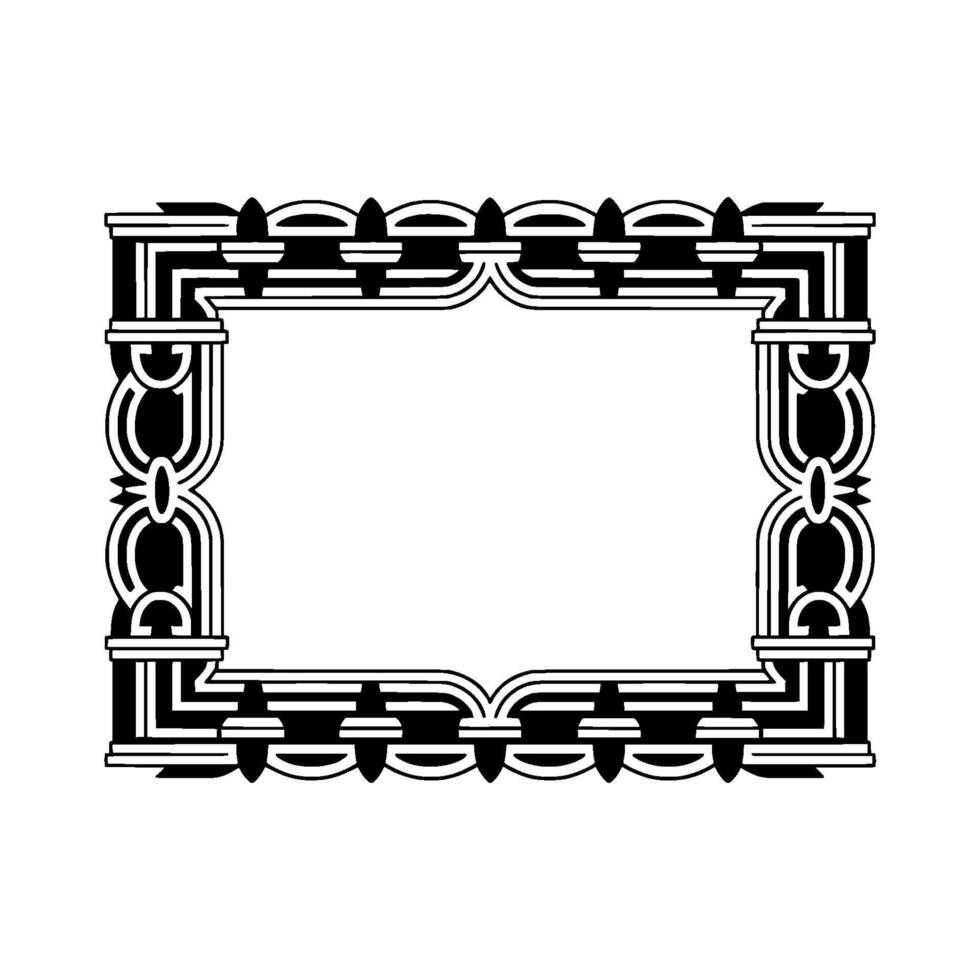 Art Deco Frame Geometric Ornamentation, Vintage Elegance vector