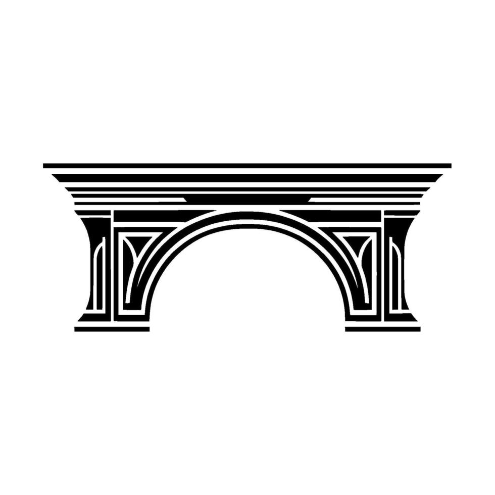 Geometric Archway, Minimalist , Black White, Monochrome vector