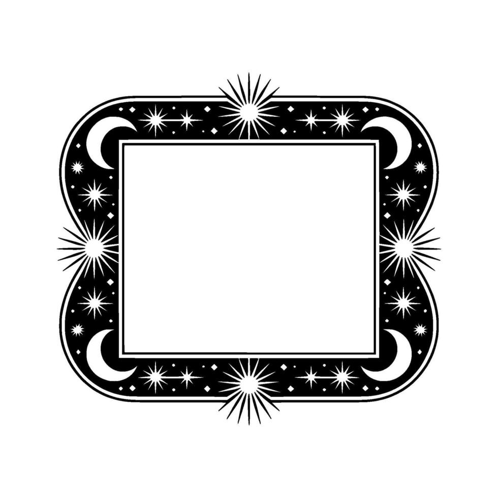 Celestial Frame Lunar Stellar Ornamentation vector