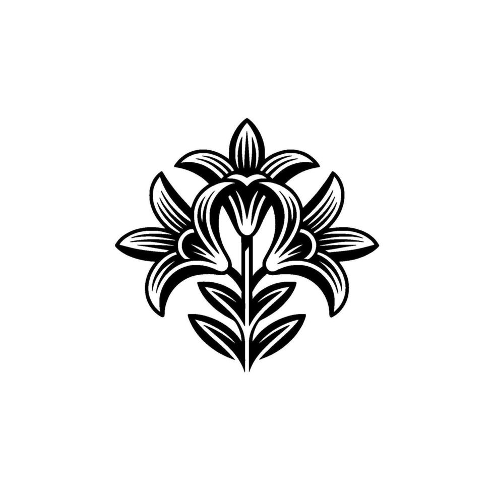 Intricate Floral Emblem, Vintage Style vector