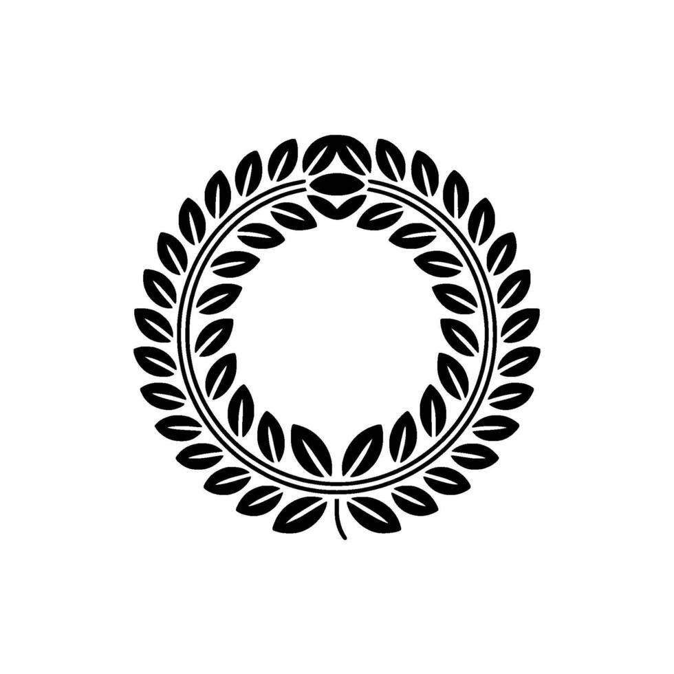 Elegant Laurel Wreath, Minimalist , Circular Emblem - Foliage vector