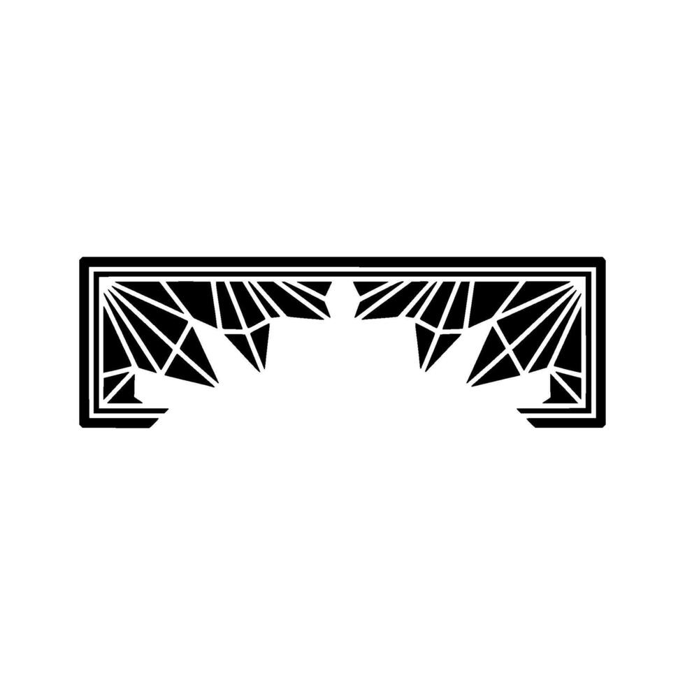 Geometric Deco Frame, Black White, Stylized Ornamentation vector