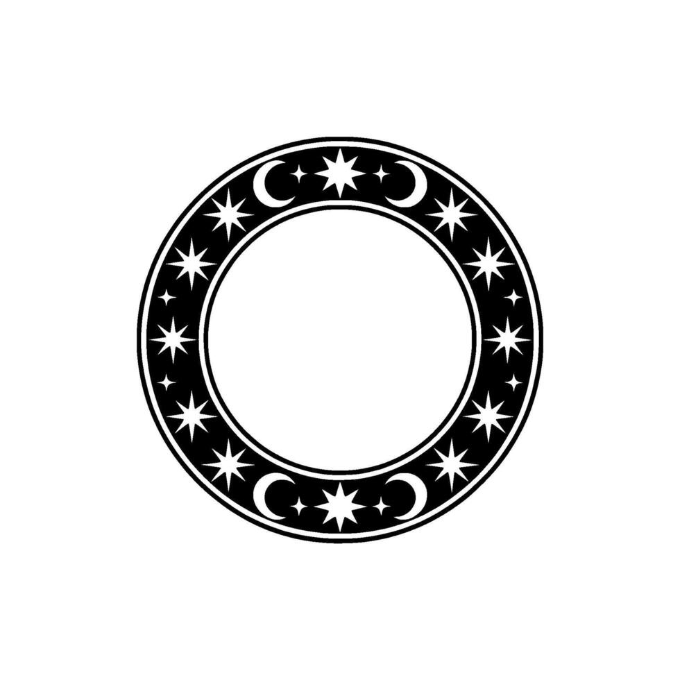 Celestial Circle, Mystical Emblem, Dark Star vector