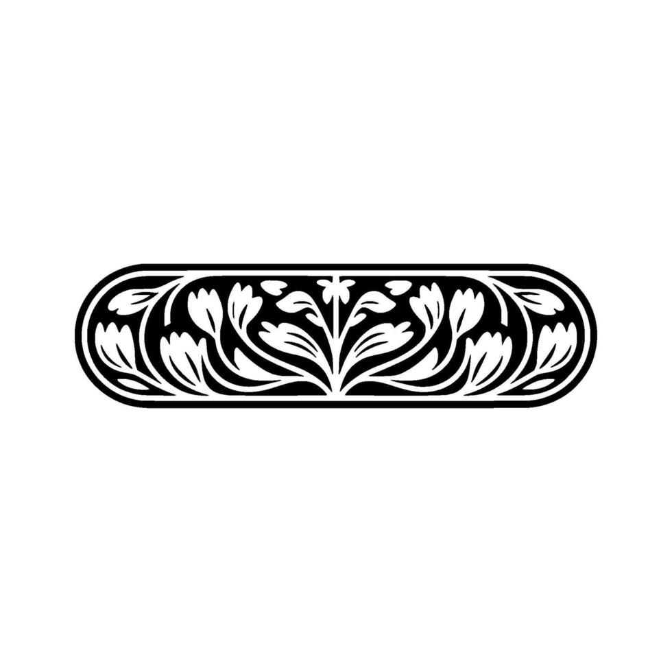 Art Nouveau Floral Ornament, Elegant Border vector