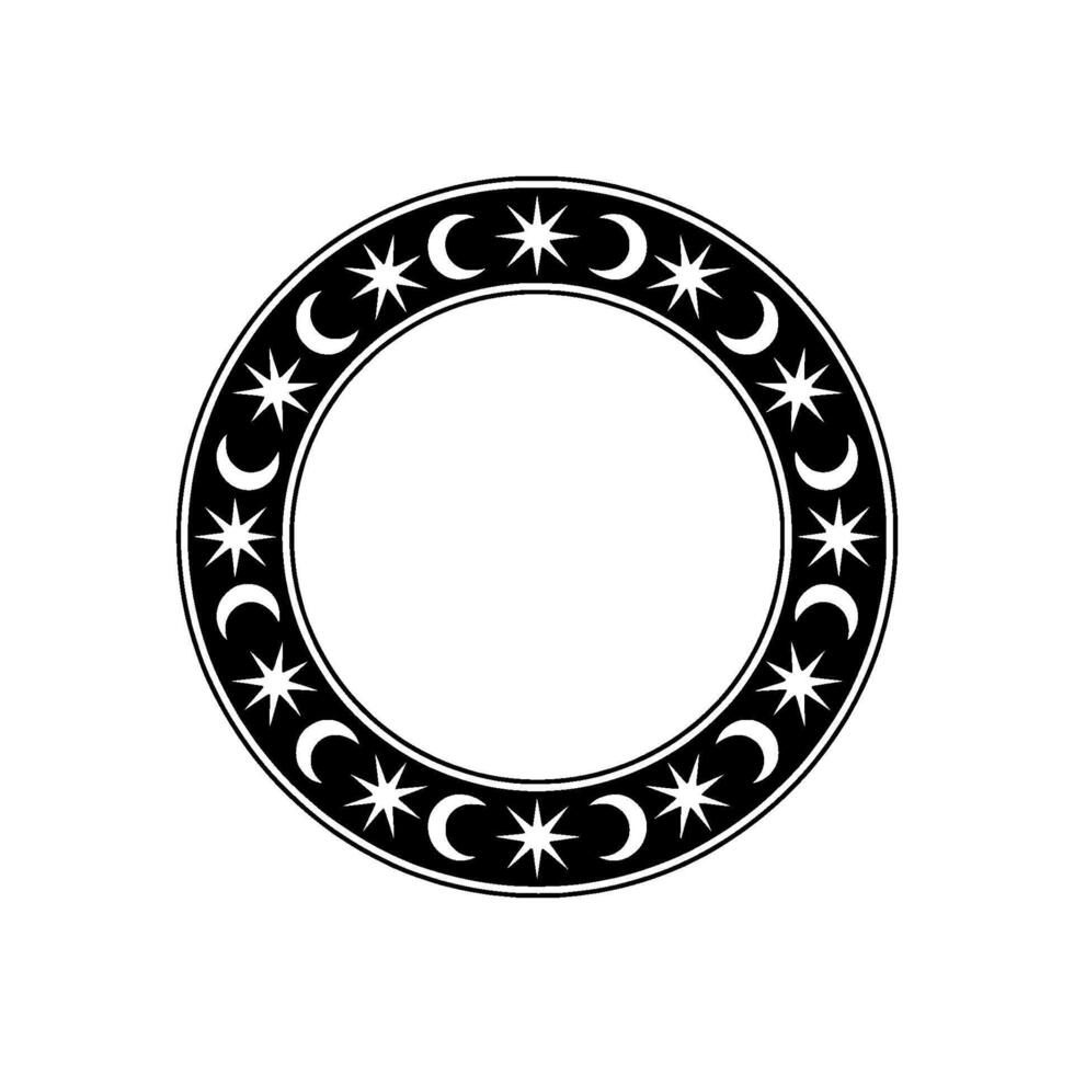 Celestial Circle, Mystical Portal, Starry Glyph vector