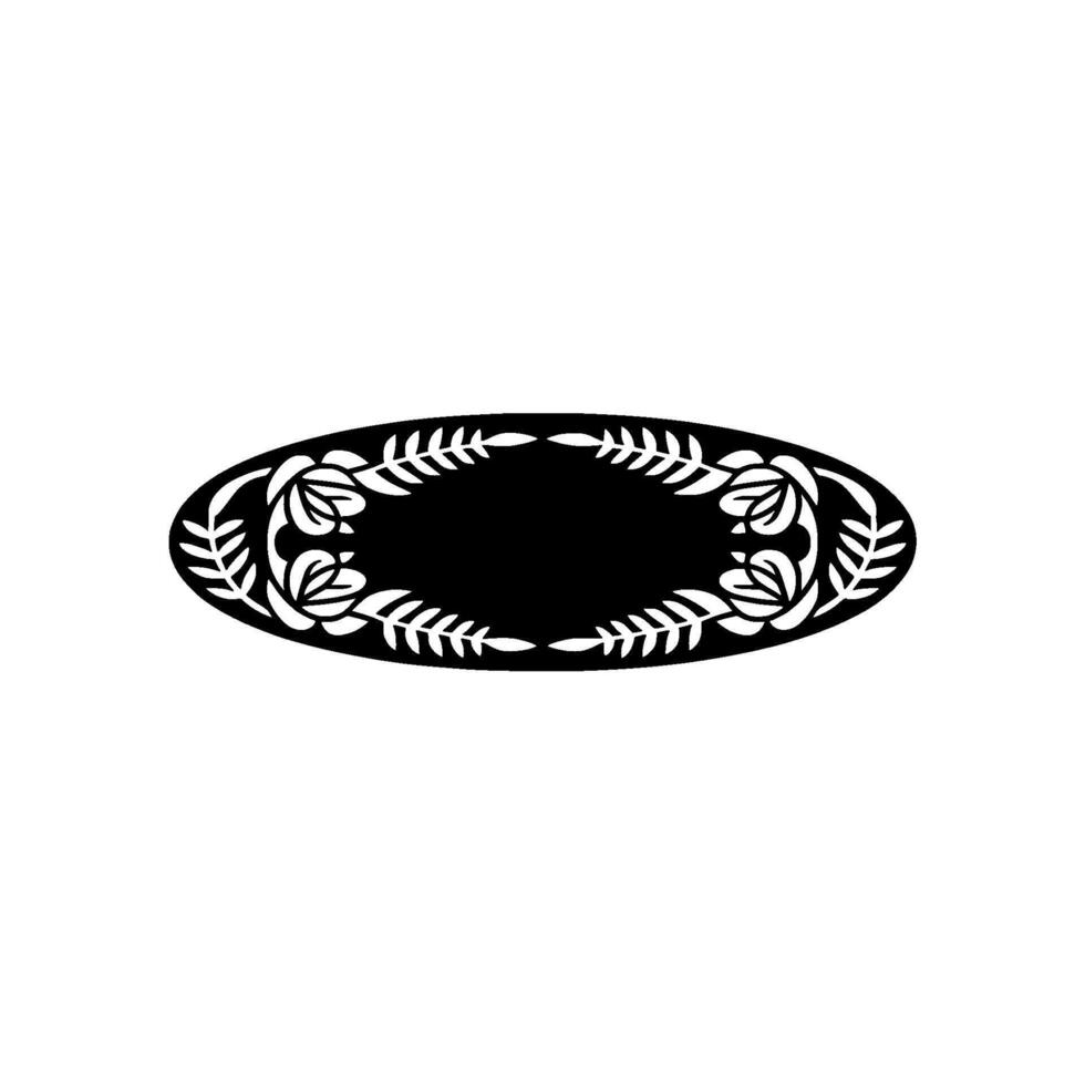 Elegant Oval Ornament, Botanical Border, Vintage vector