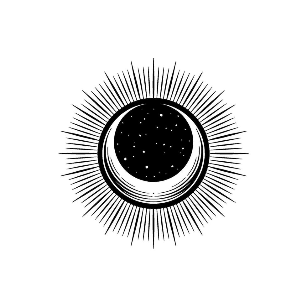 Celestial Halo Moon Constellation Emblem vector