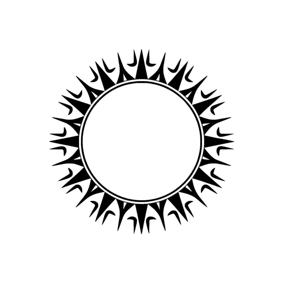 Tribal Sun Frame, Minimalist , Illustration vector
