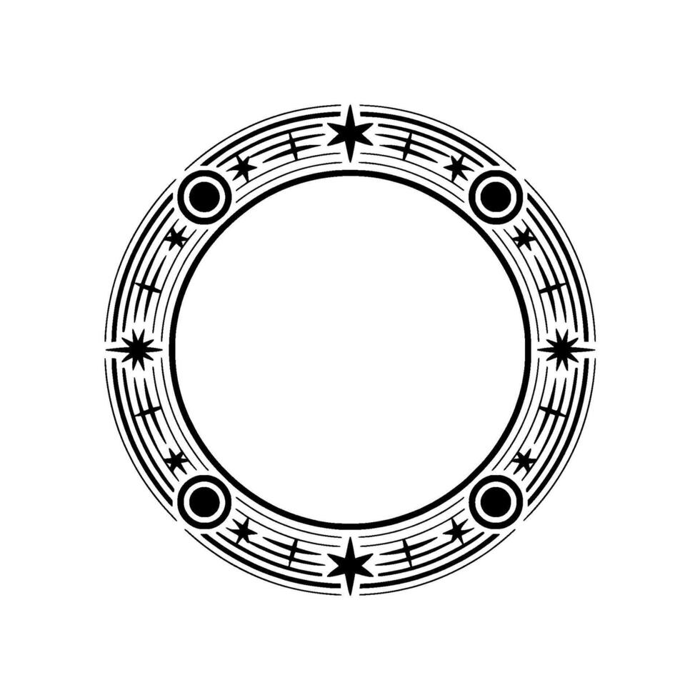 Celestial Circle Geometric Rhythm Starry Mystery vector