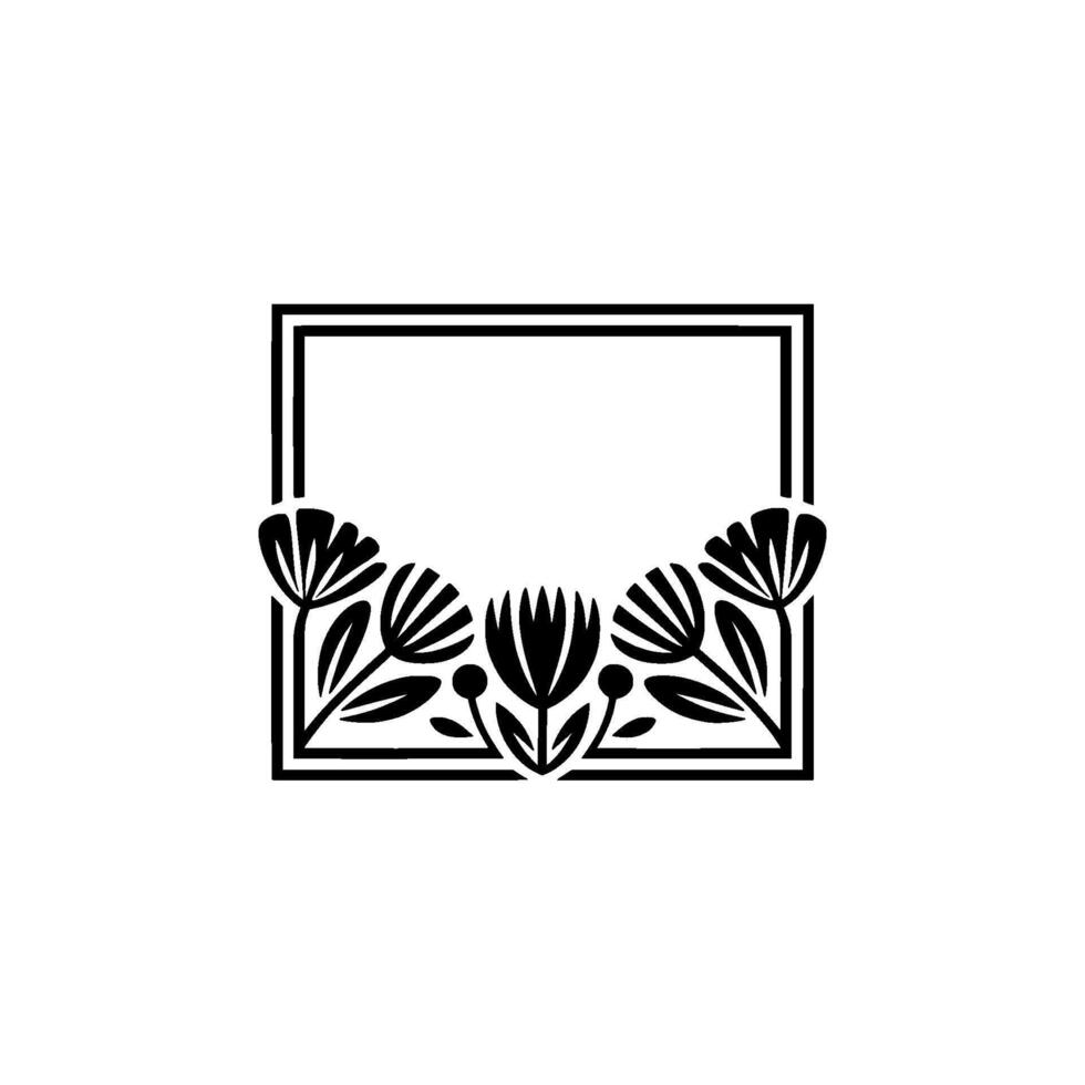 Botanical Frame, Minimalist Floral , Elegant Invitation vector