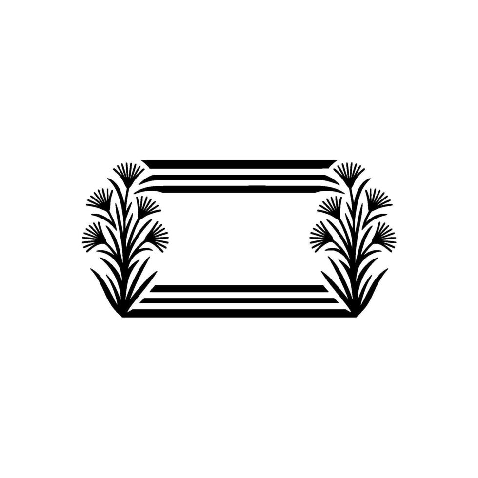Stylized Botanical Frame, Elegant Element vector
