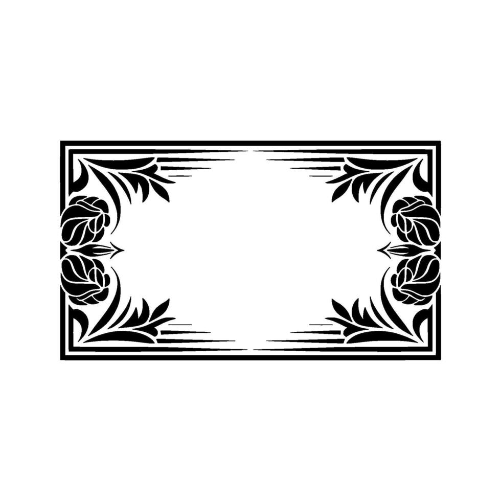 Elegant Botanical Frame, Vintage Style, Minimalist, Border vector