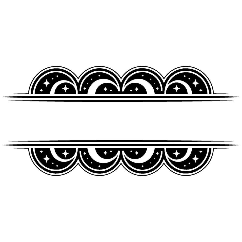 Vintage Decorative Border, Elegant Divider, Art Deco Style vector