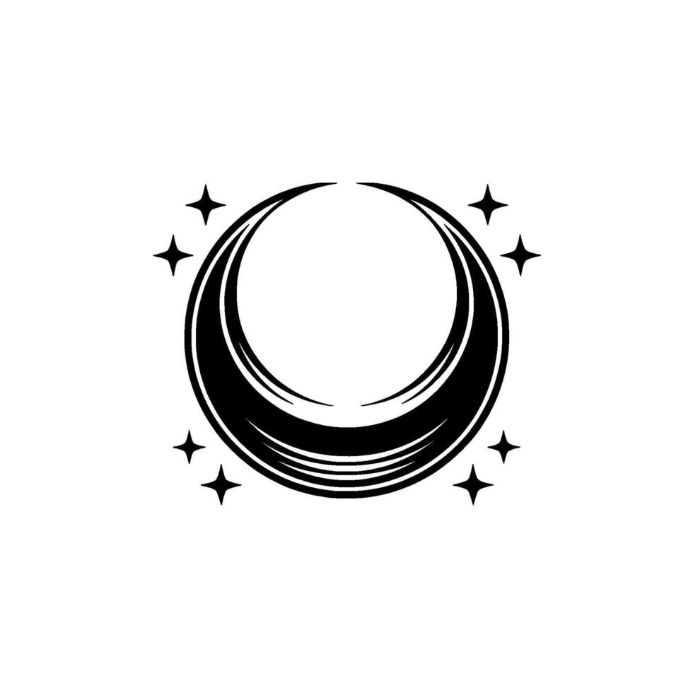 Celestial Spark Minimalist Crescent Moon Emblem vector