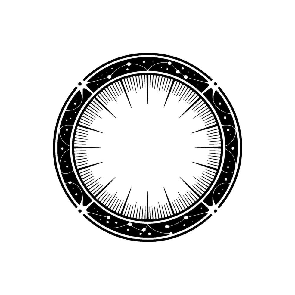 Celestial Portal Geometric Emblem, Mysterious vector